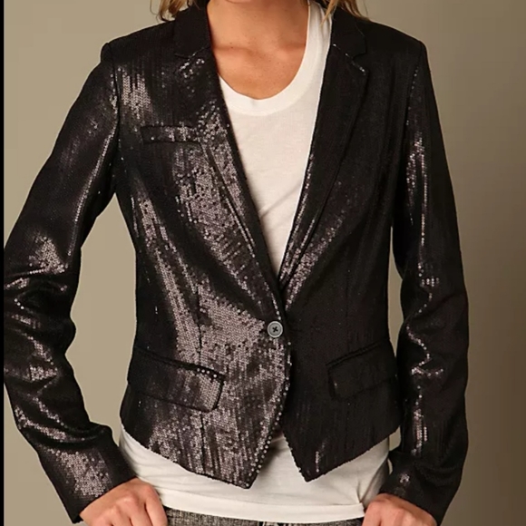 Free people sequin embellished blazer sz 2 - Picture 3 of 9